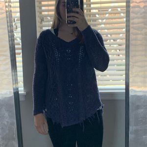 Free People Cross My Heart Sweater Purple sz XS